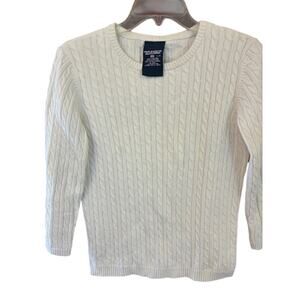 Ralph Lauren Polo Jean Co Cable Knit 100% Cotton Women's/Kids Sweater Large Whit